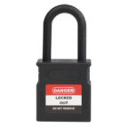 CANDADO DE BLOQUEO DIELCTRICO ARCO PLASTICO 38MM SERIE 316-KD (LLAVE DIFERENTE) NEGRO