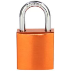 CANDADO DE BLOQUEO DE ALUMINIO ARCO DE ACERO 25MM SERIE 412-KA (LLAVE IGUALADA) NARANJA