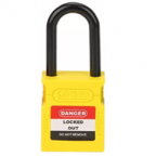 CANDADO DE BLOQUEO DIELCTRICO ARCO PLASTICO 38MM SERIE 316-KD (LLAVE DIFERENTE) AMARILLO