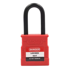 CANDADO DE BLOQUEO AISLADO ARCO DE ACERO REVESTIDO 38MM SERIE 815-KD (LLAVE DIFERENTE) ROJO
