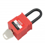 CANDADO DE BLOQUEO AISLADO ARCO DE ACERO REVESTIDO 38MM SERIE 815-KD (LLAVE DIFERENTE) ROJO