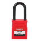 CANDADO DE BLOQUEO DIELCTRICO ARCO PLASTICO 38MM SERIE 316-KA (LLAVE IGUALADA) ROJO