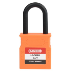 CANDADO DE BLOQUEO DIELCTRICO ARCO PLASTICO 25MM SERIE 315-KA (LLAVE IGUALADA) NARANJA