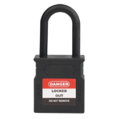 CANDADO DE BLOQUEO DIELCTRICO ARCO PLASTICO 25MM SERIE 315-KA (LLAVE IGUALADA) NEGRO