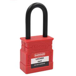 CANDADO DE BLOQUEO AISLADO ARCO DE ACERO REVESTIDO 38MM SERIE 815-KD (LLAVE DIFERENTE) ROJO