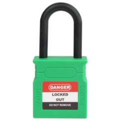 CANDADO DE BLOQUEO DIELCTRICO ARCO PLASTICO 25MM SERIE 315-KA (LLAVE IGUALADA) VERDE